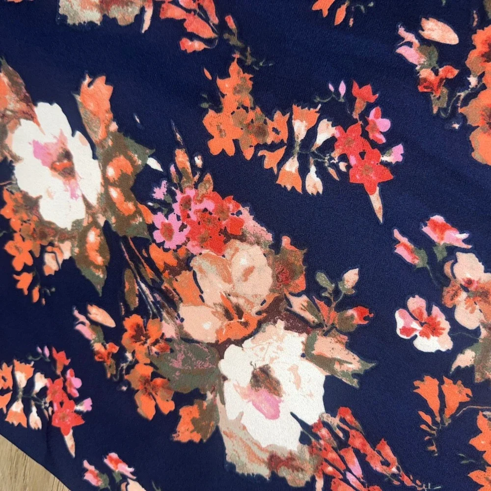 Lulus Floral Print Dress V-Neck Cold Shoulder 3/4 Sleeve Mini S - Picture 6 of 8